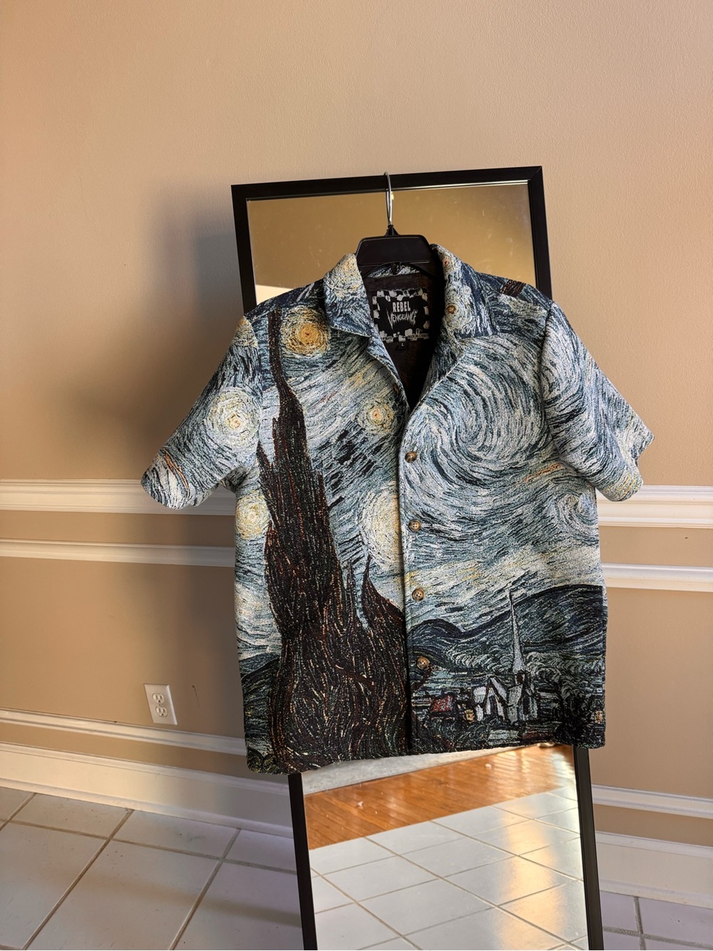 Rebel Vengeance Van Gogh Starry Night button up shirt